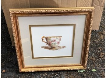 Framed Teacup Print With Gold Frame