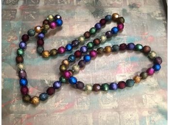 Vintage Multi-Color Chunky Bead Sweater Long Necklace - Will Ship!