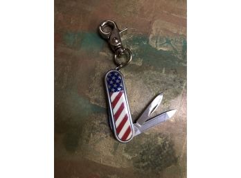 American Flag Small Swiss Army Knife Keychain