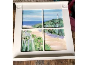 Large Lighthouse Painting Window Art Beach Nautical