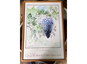 Clos Du Val A Cheerful Bunch Grape Print Art Wine Vineyards