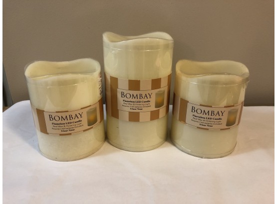 Bombay Flameless LED Chubby Candle Set - New 6' & 8'
