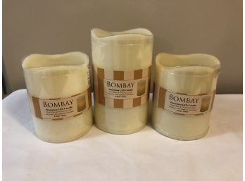 Bombay Flameless LED Chubby Candle Set - New 6' & 8'
