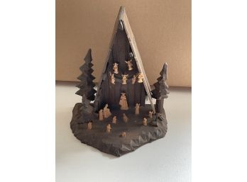 Black Forest Wooden Nativity Set - 9' Tall