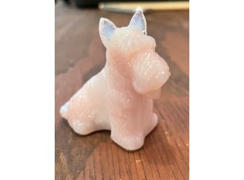 Scottish Terrier Dog Small Pink Glass Sculpture