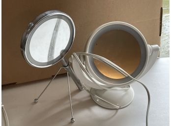 Lot Of 2 Makeup Magnifying Mirrors