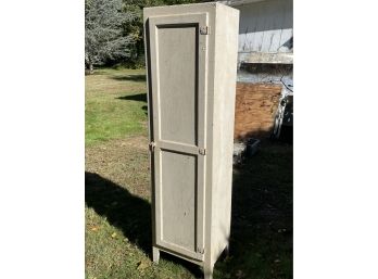 Tall Wooden Vintage White Bathroom Cabinet