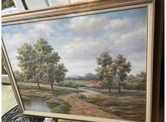 HUGE Pastoral Art Painting - Mass Produced Signed