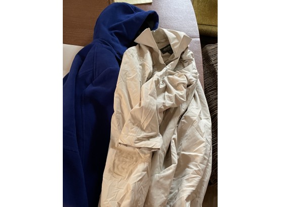 Two Women's Coats Eddie Power Trench Coat & Blue Peacoat - Size XL - Will Ship!