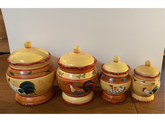 Rooster Kitchen Jar Set - Like New Condition - Great Gift - Will Ship!