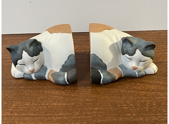 Sleeping Cats Book Ends - Will Ship!