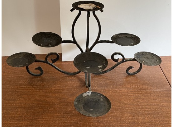 Large Iron Candle Holder For Fireplace