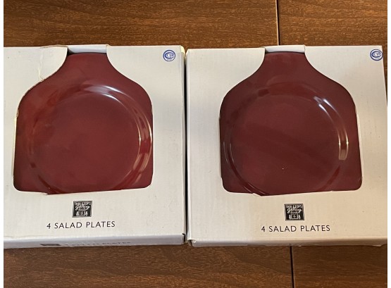 Red Salad Plates - 2 New Sets Of Four - Will Ship!