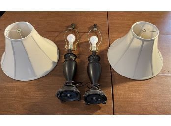 Set Of Metal Table Lamps - 26 Tall