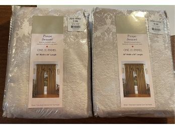 Gold Jacquard Curtains - New - Will Ship!
