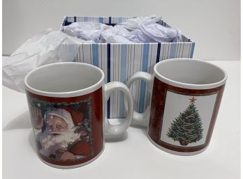 Set Of Four New Large Christmas Mugs - Will Ship!