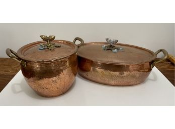 Large Copper Pots Acorn Handles