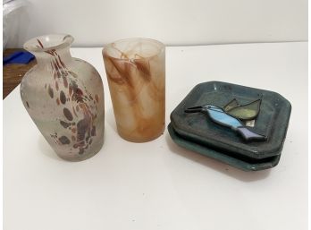 Glass Plant Trays & Vases - Will Ship!