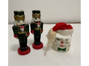 Vintage Christmas - Nutcracker Candlestick Holders - Will Ship!