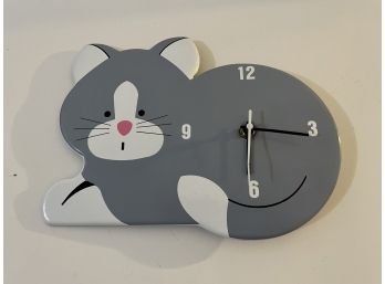 Gray Cat Clock
