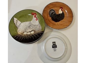 Chicken & Rooster Plates - Set Of 6