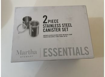Martha Stewart 2 Piece Stainless Steel Canister Set New