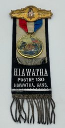 GAR Grand Army Of The Republic Hiawatha Kansas Post 130 Ribbon Badge