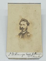 Original CDV Photo Image 5th Kansas Cavalry Soldier Civil War  Autographed