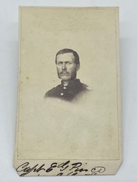 Original CDV Photo Image Captain Edward G Pierce Company G 5th Kansas Cavalry Civil War Soldier