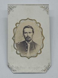 Original CDV Photo Image A. D. Perrin 1st Lieutenant Company D 5th Kansas Cavalry Civil War Soldier