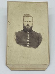 Original CDV Photo Image Mason W. Benjamin Company H 5th Kansas Cavalry Civil War Soldier