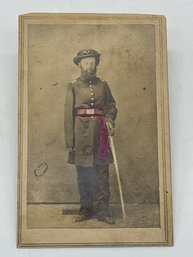 Original CDV Photo Image 2nd Lieutenant E. E. Ward 7th Kansas Cavalry Company D Sword Civil War Soldier
