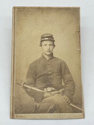 Original CDV Photo Image Company F 7th Kansas Cavalry Sword Civil War Soldier