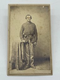 Original CDV Photo Image War Eagle 7th Kansas Cavalry Civil War Soldier Mississippi Sword