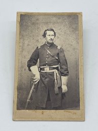 Original CDV Photo Image Andrew Downing Company D 7th Kansas Cavalry Civil War Soldier Sword