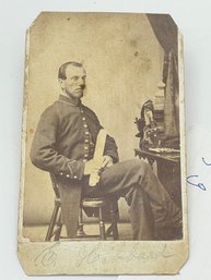 Original CDV Photo Image Of James E. Hibbard Company I 8th Kansas Infantry Cavalry Civil War Soldier
