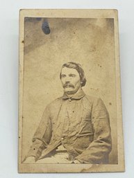 Original Civil War CDV Photo Image Of T. C. Gaines Company G 8th Kansas Cavalry Civil War Soldier. Marked O