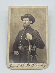 Original CDV Photo Image Of Lieutenant S. R. Stanley 8th Kansas Infantry Cavalry Civil War Soldier