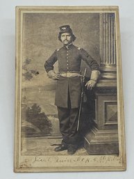 Original CDV Photo Image Of 2nd Lieutenant Augustin J Quinn Company K 8th Kansas Cavalry Civil War Soldier