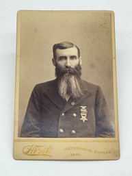 Original GAR Cabinet Photo Image Hiram Soule 10th Kansas Cavalry Civil War Soldier 1891