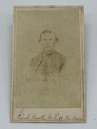 Original CDV Photo Image William Booth 2nd Lieutenant Company L 11th KVC Kansas Cavalry Civil War Soldier
