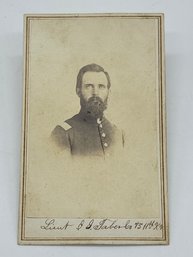 Original CDV Photo Image Lieutenant Taber Company B 11th KVC Kansas Cavalry Civil War Soldier