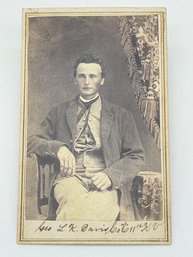 Original CDV Photo Image Of L.K. Davis Company C 11th KVC Kansas Cavalry Civil War Soldier