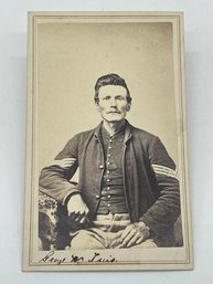 Original CDV Photo Image Sergeant George W. Ties 12th KVC Kansas Cavalry Civil War Soldier