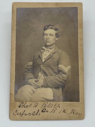 Original CDV Photo Image Corporal Chas. Black Company B 12th KVC Kansas Cavalry Civil War Soldier