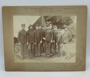 Original Cabinet Photo Image 1st Battalion Officers 20th Kansas Military Soldiers Spanish American War