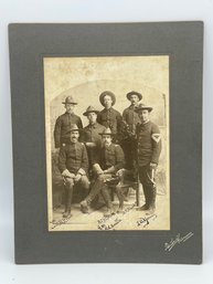 Original Cabinet Photo Group Image Kansas 20th Officers Soldiers Guns Spanish American Civil War USV Battalion
