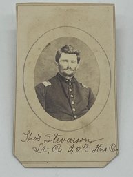 Original CDV Photo Image Thomas Stevenson 5th Kansas Cavalry Soldier Civil War
