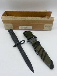Vintage Military US Army Marked M7 Imperial Bayonet With US M8AI TWB Scabbard New Old Stock W/ Packaging