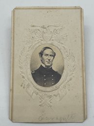 Rare Embossed Original Civil War CDV Carte De Visite Photo Image Rear Admiral David Farragut Navy Civil War